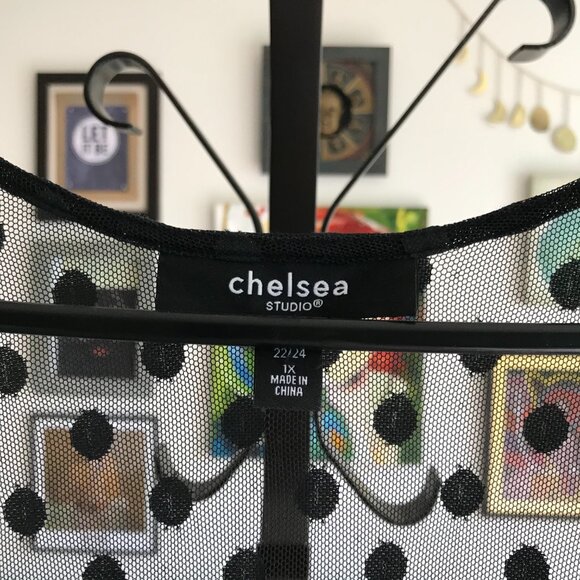 CHELSEA STUDIO size 1X Black Crushed Velvet & Sheer Mesh Whimsigoth Dress - Picture 5 of 5